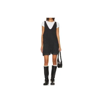 FREE PEOPLE Overalls Women's Black Gray Color