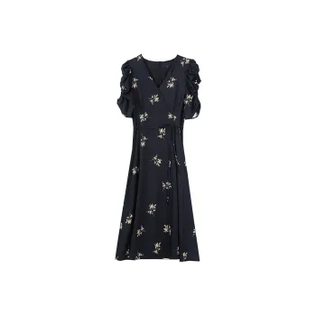HUASJ Short Sleeved Dresses Women's Black