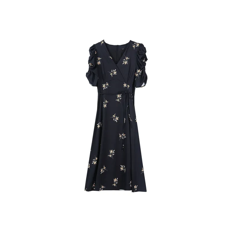 HUASJ Short Sleeved Dresses Women's Black-0