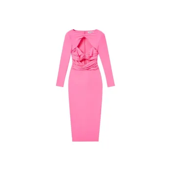Self portrait Long Sleeved Dresses Women's Neon Pink