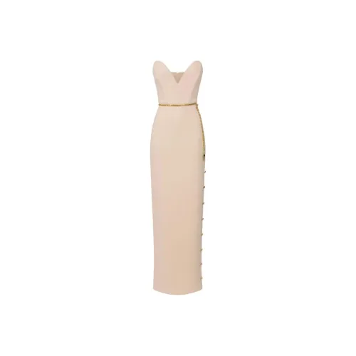 Elisabetta Franchi Bustier Neckline Crepe Red Carpet Dress
