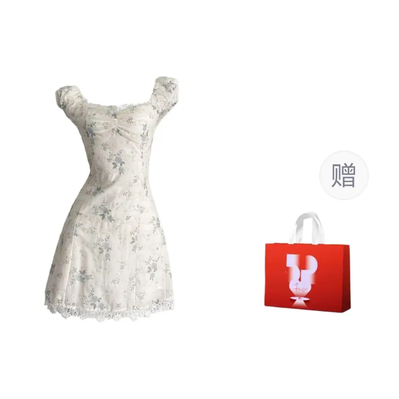 QYPRF Short Sleeved Dress Women's Apricot-6