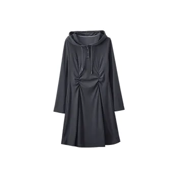 XIANGYING Long Sleeved Dresses Women's Gray