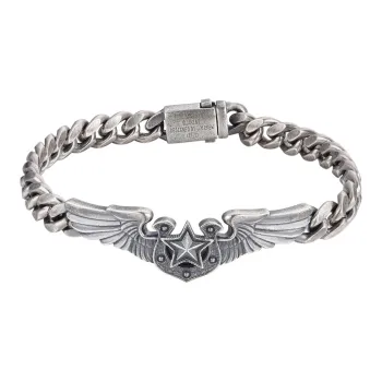 JANENG S925 Silver Bracelets Men's