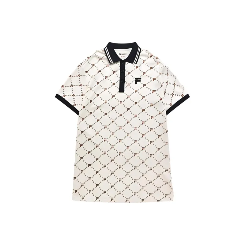 FILA FUSION FOB Series Short Sleeved Dress Women's Lactose Color-0
