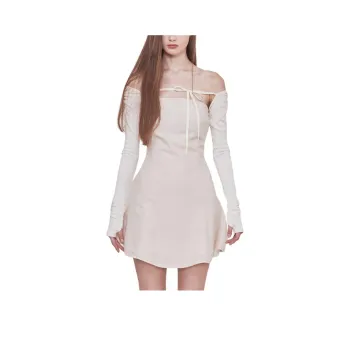 NOT YOUR ROSE FW24 Fay Bolero Dress Long-Sleeved Dresses Women's Beige/Beige