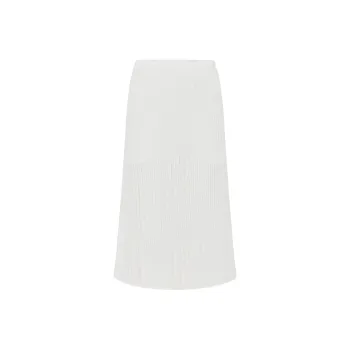 WITH JEAN FW24 Loulou Midi Skirt Knit Long Skirts Women's WHITE/White