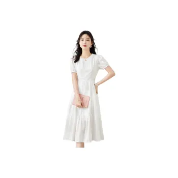TERRE BLEUE Short Sleeved Dress Women's White