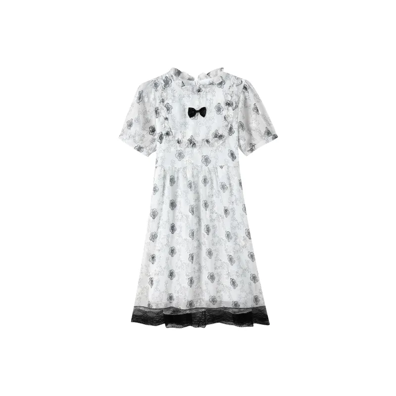 MRR&CO. Short Sleeved Dress Women's White-0