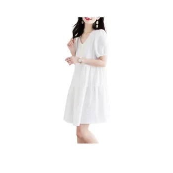 Still Quiet Short Sleeved Dress Women's White