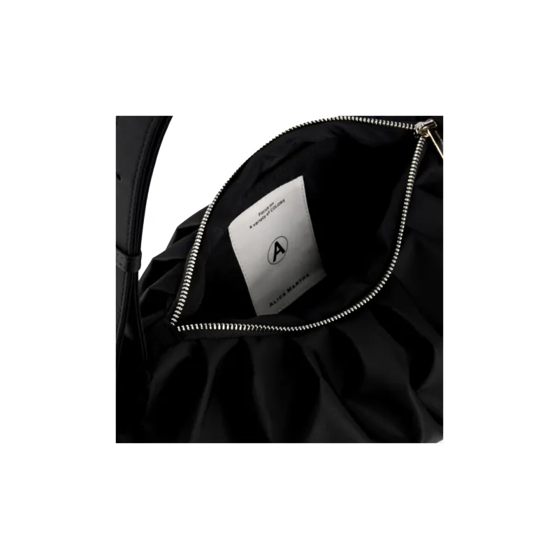 ALICE MARTHA Polyester One Shoulder Handbag Women's Black-4