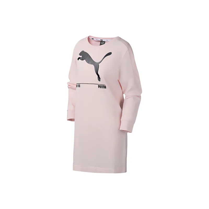 PUMA Long Sleeved Dresses Women's Pink-0