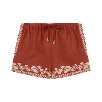 Loro Piana SS24 Casual Shorts Women's Black Sugar Brown Red