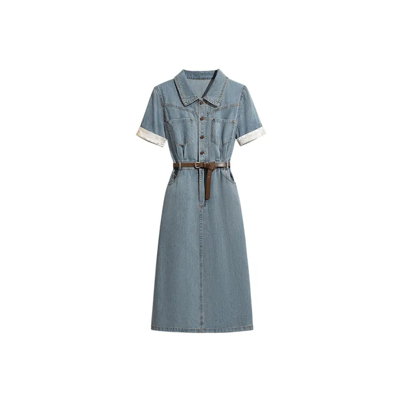 Cypress House Short Sleeved Dresses Women's Light Blue-0