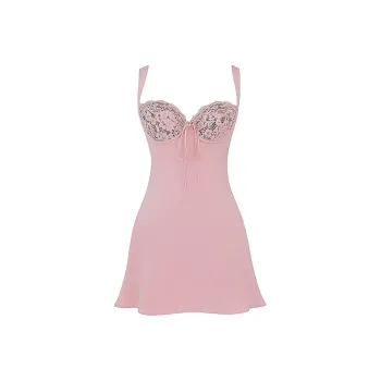 HOUSE OF CB ADRIANA Slip Dresses Women's Light Pink/Light Pink