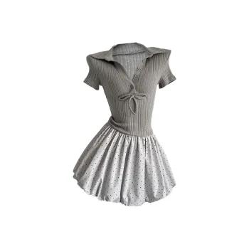 ZWTX STUDIO Short Sleeved Dress Women's Gray