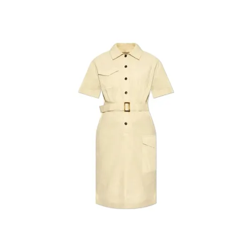 BALMAIN Logo Button Embellished Knitted Dress