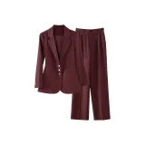 Plum Red Suit Pants