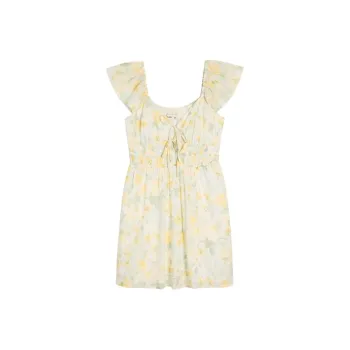 Hollister Short-Sleeved Dresses Women's Yellow All Over Print