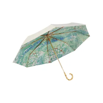 Vonlilienfeld Feiduo Bamboo Hook Umbrella Double Layer Ultra Strong Sun Protection UPF50 Folding Sun Umbrella Vintage