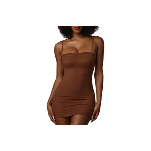 OH POLLY INTIMATES Slip Dresses Women's Mocha/Khaki