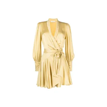Zimmermann Belted Wrap Long-Sleeved Dress