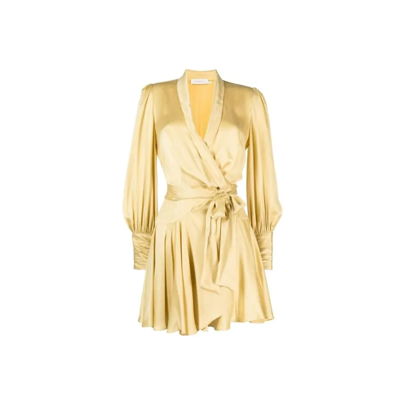 Zimmermann Belted Wrap Long-Sleeved Dress-0