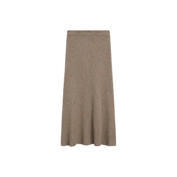 Massimo Dutti Knit Long Skirts Women's Gray Brown