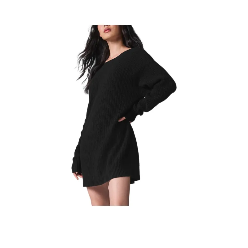Alo Yoga Cashmere Plush Waffle Dress Long Sleeved Dress Women's-0