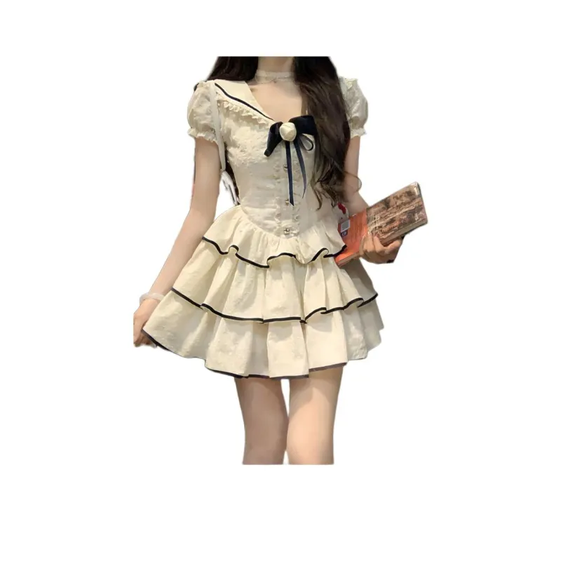 Mu Xiao Xin Short Sleeved Dress Women's Image Color-0