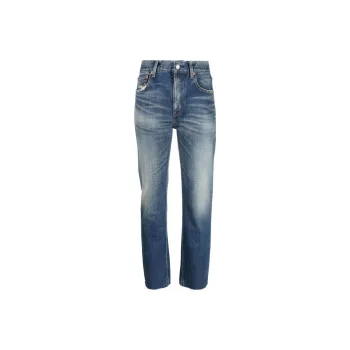 SAINT LAURENT Button Detailed Straight Leg Jeans