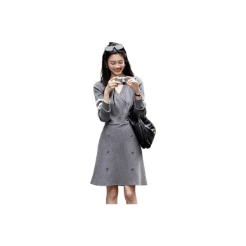 【dme】 Long-Sleeved Dresses Women's Dark Heather Gray