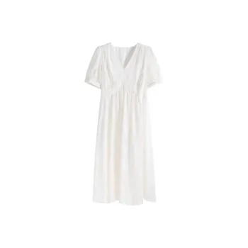 HUASJ Short Sleeved Dresses Women's White