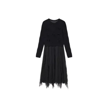 YINER GoodLand Long Sleeved Dresses Women's Black