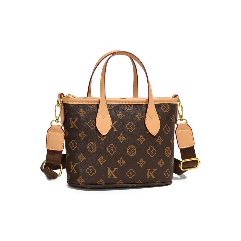 YUANTUZHE PU Basket Bag, Shoulder Bag, Crossbody Bag, Handbag Women's Apricot-4