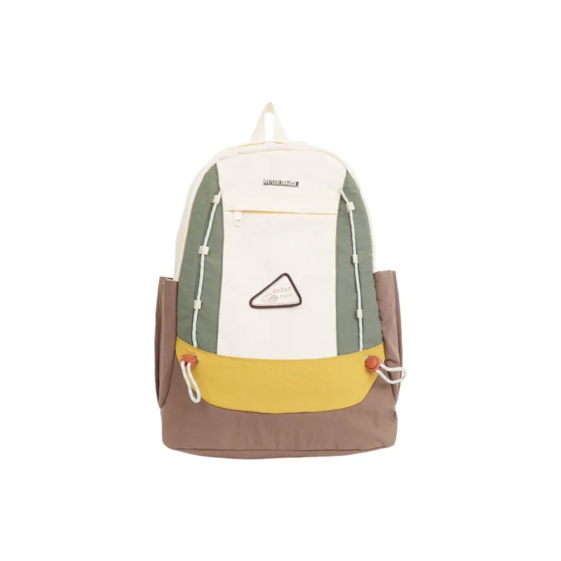Yalu Nylon Backpack Regular Unisex White Brown/White Green/Gray/Black-7