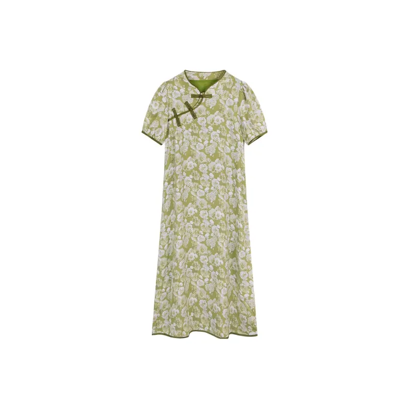 Migu Short Sleeved Dresses Women's Green-0
