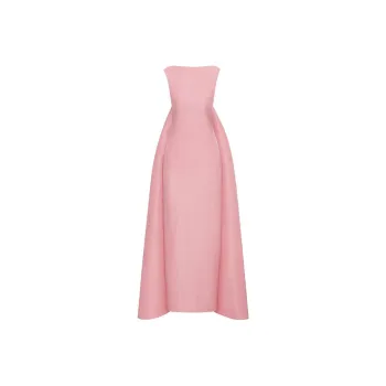 Oscar De La Renta Draped Faille Silk Gown