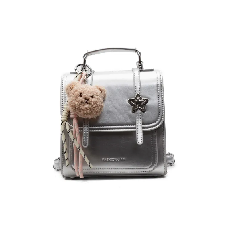 Yalu PU Backpack Unisex Black/Ecru/White Khaki/Silver/Yellow-14