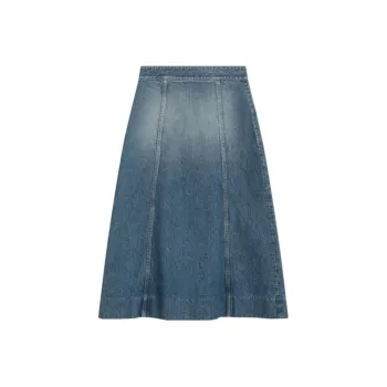 Valentino Denim Long Skirts Women's Blue