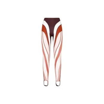 Mugler Spiral Tulle panelled Jersey Leggings