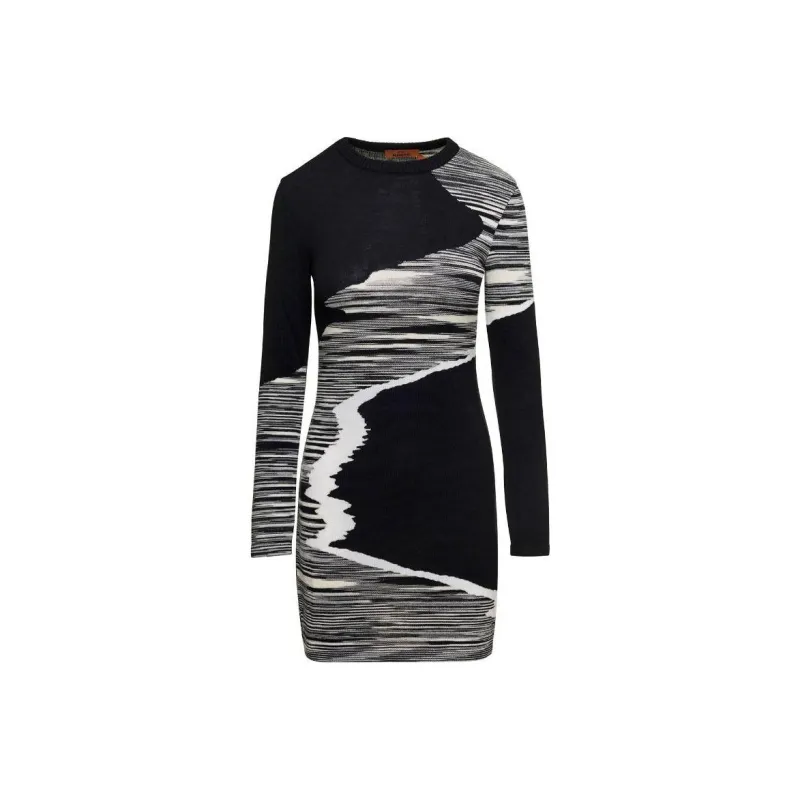 MISSONI Crwneck Long Sleeved Mini Dress-0