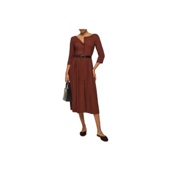 REFORMATION Adair Dress Long-Sleeved Dresses Women's Fig-Colored