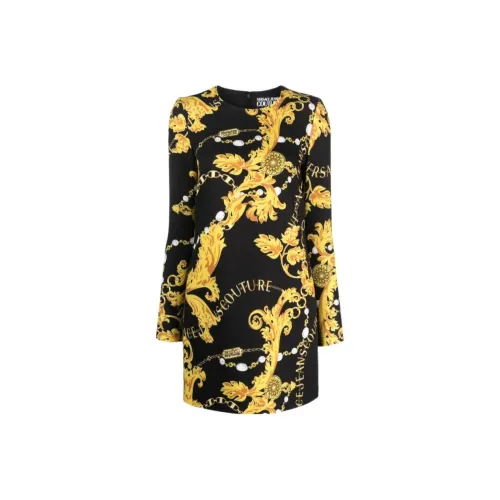 VERSACE JEANS Baroque print Long sleeve Minidress