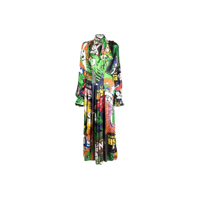 NATASHA ZINKO Comics print Maxi Dress-0