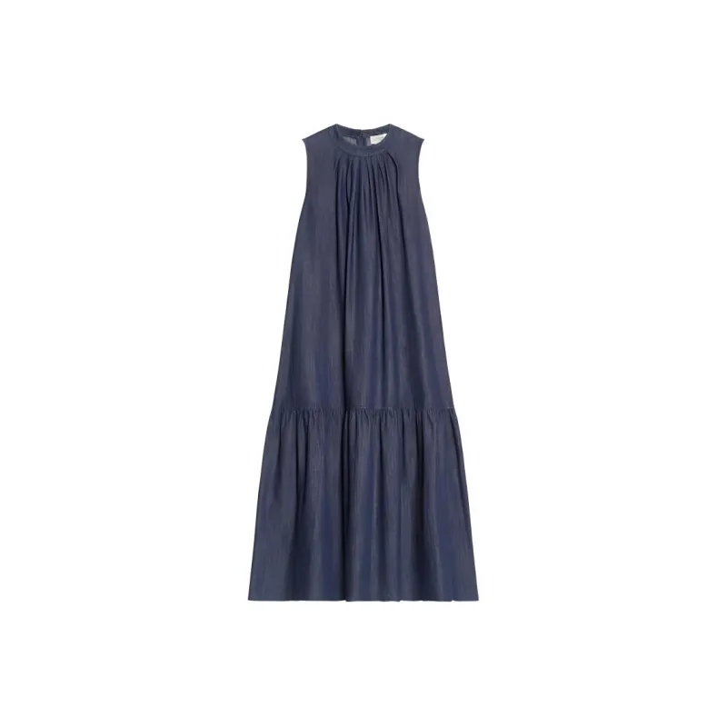 WEEKEND MaxMara Crewnek Sleeveless Denim Dress-0