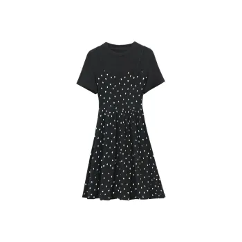 PLANE DRIFT Short Sleeved Dress Women's Black