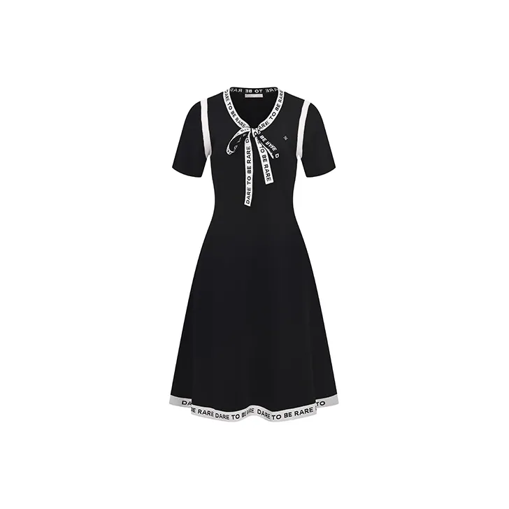 RARE Short Sleeved Dresses Women's Black-0