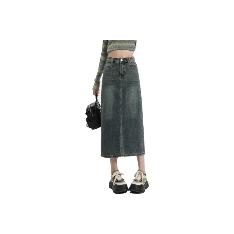 ZAZN Denim Long Skirts Women's-5