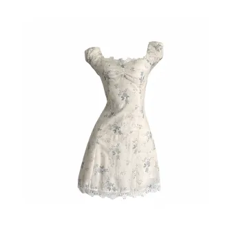 QYPRF Short Sleeved Dress Women's White